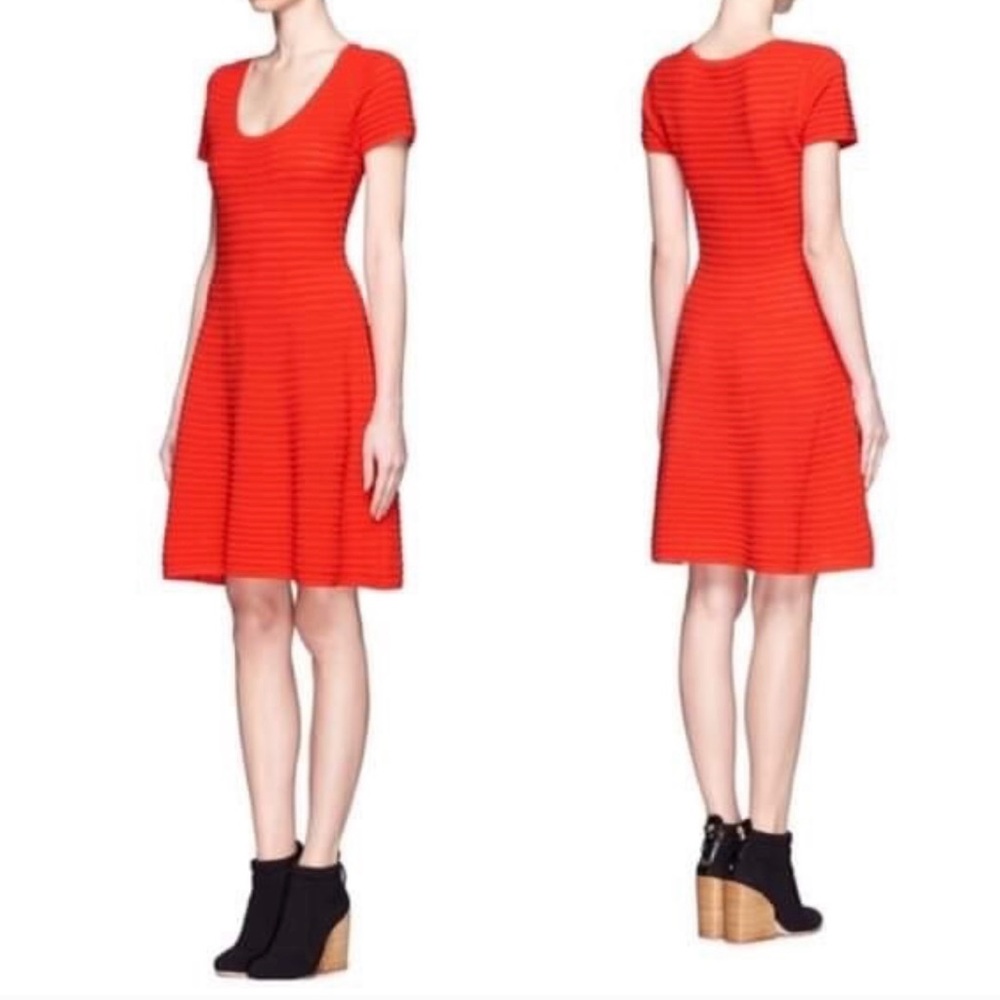 Sandro Paris Red Perforated Knitwear Dress – Size 1 (Small/US 4)